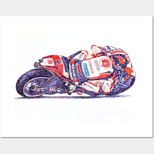 Ballpoint Sketching MotoGP Team Nakagami Posters and Art